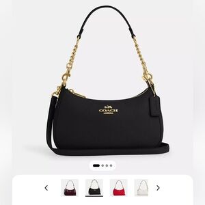 Black leather coach bag